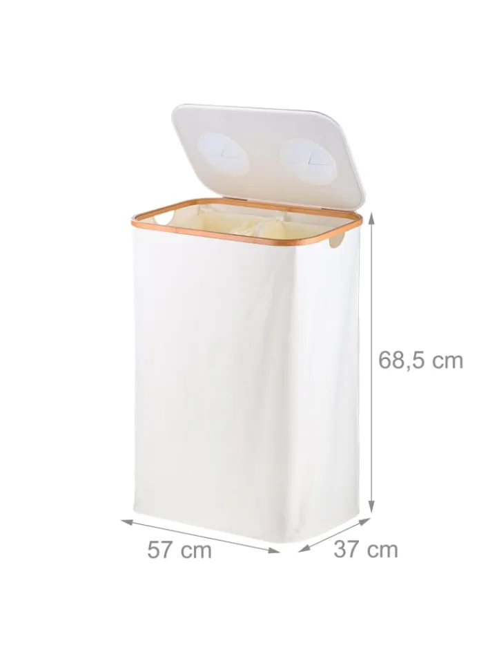 relaxdays Mülleimer<Pfandflaschen-Sammelbehälter in Weiß - 140 Liter