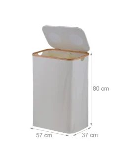 relaxdays Mülleimer<Pfandflaschen-Sammelbehälter in Beige - 170 Liter