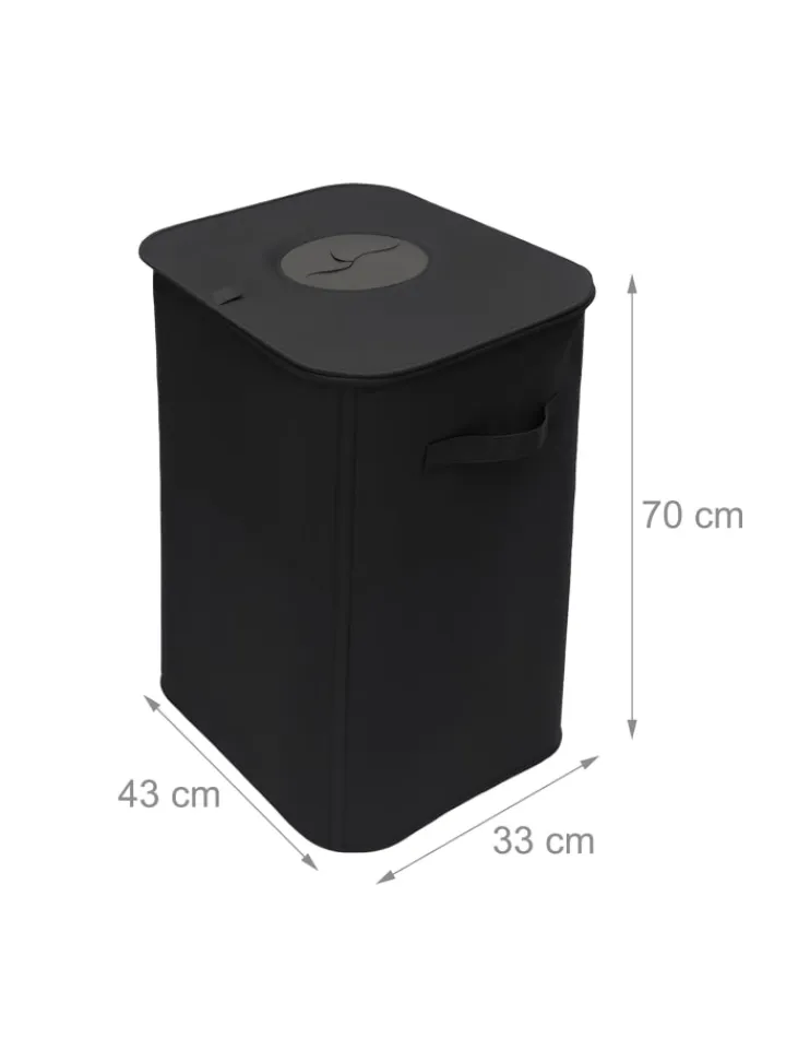relaxdays Mülleimer<Pfandflaschen-Sammelbehälter in Schwarz - 100 l