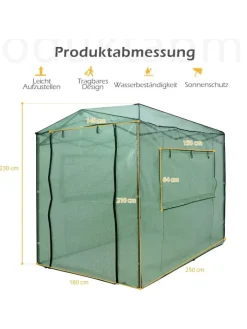 COSTWAY Pflanzen & Zubehör<Pflanzenhaus 180x250x230cm in Grün