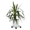 relaxdays Gartendekoration<Pflanzenroller in Silber - (H)6 x Ø 32 cm