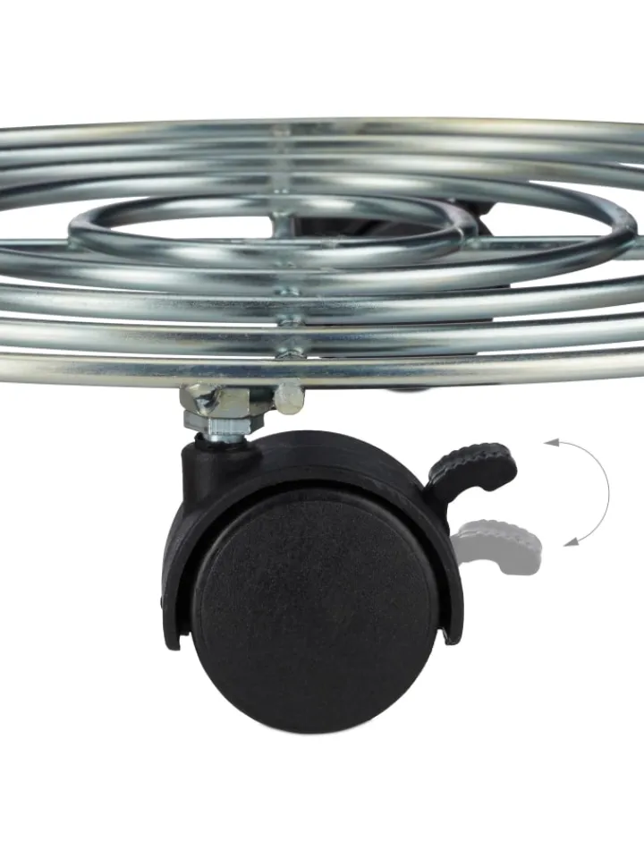 relaxdays Gartendekoration<Pflanzenroller in Silber - (H)6 x Ø 32 cm