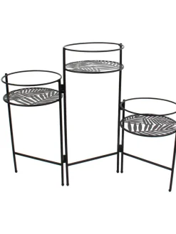 Ethnical Life Pflanzen & Zubehör<Pflanzenständer in Schwarz - (B)66,5 x (H)50 x (T)21 cm
