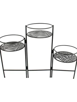 Ethnical Life Pflanzen & Zubehör<Pflanzenständer in Schwarz - (B)66,5 x (H)50 x (T)21 cm