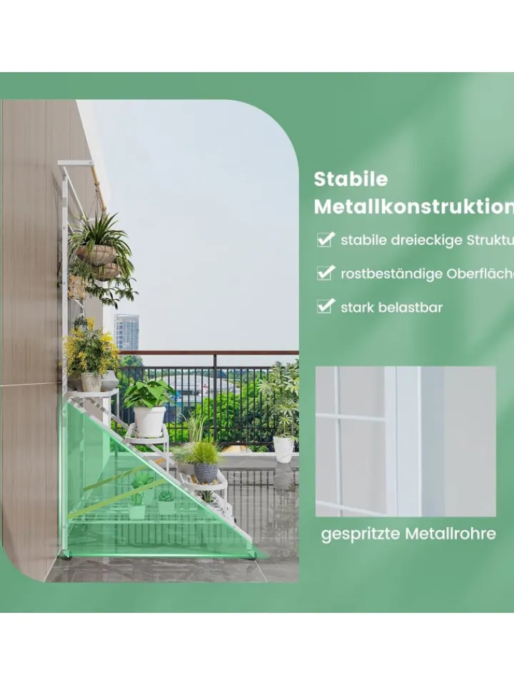 COSTWAY Pflanzen & Zubehör<Pflanzenständer mit Rankgitter 175cm in Weiß