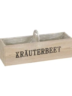 POSIWIO Pflanzen & Zubehör<Pflanzkasten ''Kräuterbeet'' in Beige - (B)42 x (H)12 x (T)13 cm