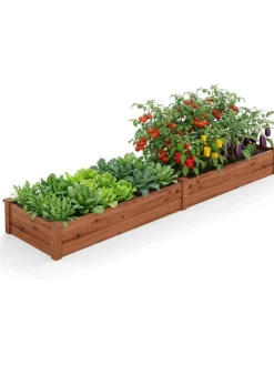 COSTWAY Pflanzen & Zubehör<Pflanzkasten 240x60x25cm in Braun