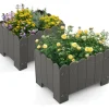 COSTWAY Pflanzen & Zubehör<Pflanzkübel 2er Set HDPE 45x32x30cm in Grau