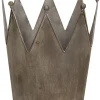 POSIWIO Pflanzen & Zubehör<Pflanzkübel ''Krone'' in Grau - (H)23,5 x Ø 23 cm