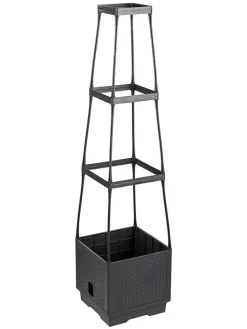 Garden Hero Pflanzen & Zubehör<Pflanzkübel mit Rankhilfe in Schwarz - (B)26 x (H)106 x (T)26 cm