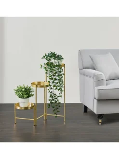 en.casa Pflanzen & Zubehör<Pflanzständer Kallo in Gold (H)60cm (B)60cm (T)18cm