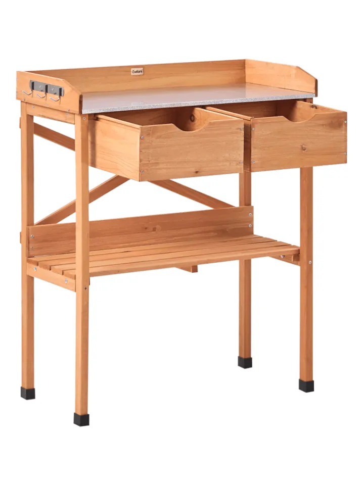 Beliani Pflanzen & Zubehör<Pflanztisch RAVANUSA in Braun - (W) 77 x (H) 89 x (L) 37 cm