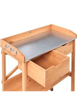 Beliani Pflanzen & Zubehör<Pflanztisch RAVANUSA in Braun - (W) 77 x (H) 89 x (L) 37 cm