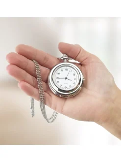Maximex Technik|Pflege & Gesundheit<Pillendose-Taschenuhr in Silber - (L)84,5 cm