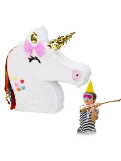 relaxdays Partyzubehör & -Dekoration<Pinata Einhorn in Weiß