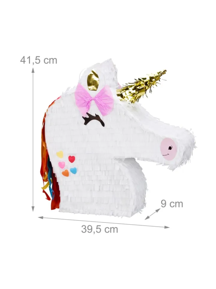 relaxdays Partyzubehör & -Dekoration<Pinata Einhorn in Weiß