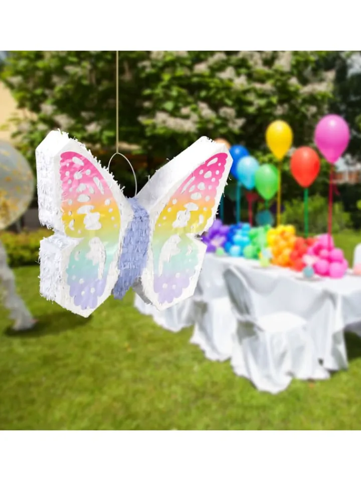relaxdays Partyzubehör & -Dekoration<Pinata "Schmetterling" in Bunt - (B)58 x (H)48 x (T)10 cm