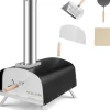 COSTWAY Grillen<Pizzaofen Outdoor in Schwarz