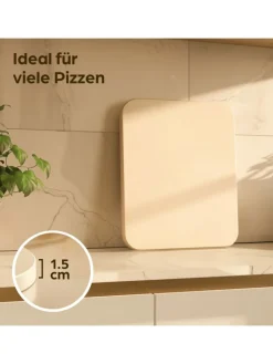 Praknu Grillen<Pizzastein eckig für Backofen und Grill - Für knusprigen Boden -