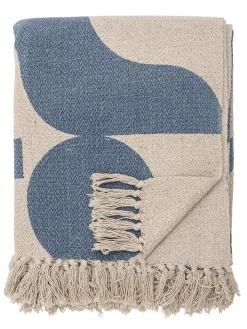 Bloomingville Wohndecken & Plaids<Plaid "Agno" in Blau/ Beige - (L)160 x (B)130 cm