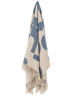 Bloomingville Wohndecken & Plaids<Plaid "Agno" in Blau/ Beige - (L)160 x (B)130 cm