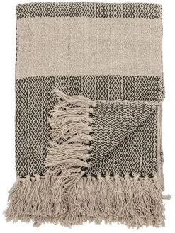 Bloomingville Wohndecken & Plaids<Plaid "Fidan" in Grün/ Beige - (L)160 x (B)130 cm