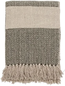 Bloomingville Wohndecken & Plaids<Plaid "Fidan" in Grün/ Beige - (L)160 x (B)130 cm