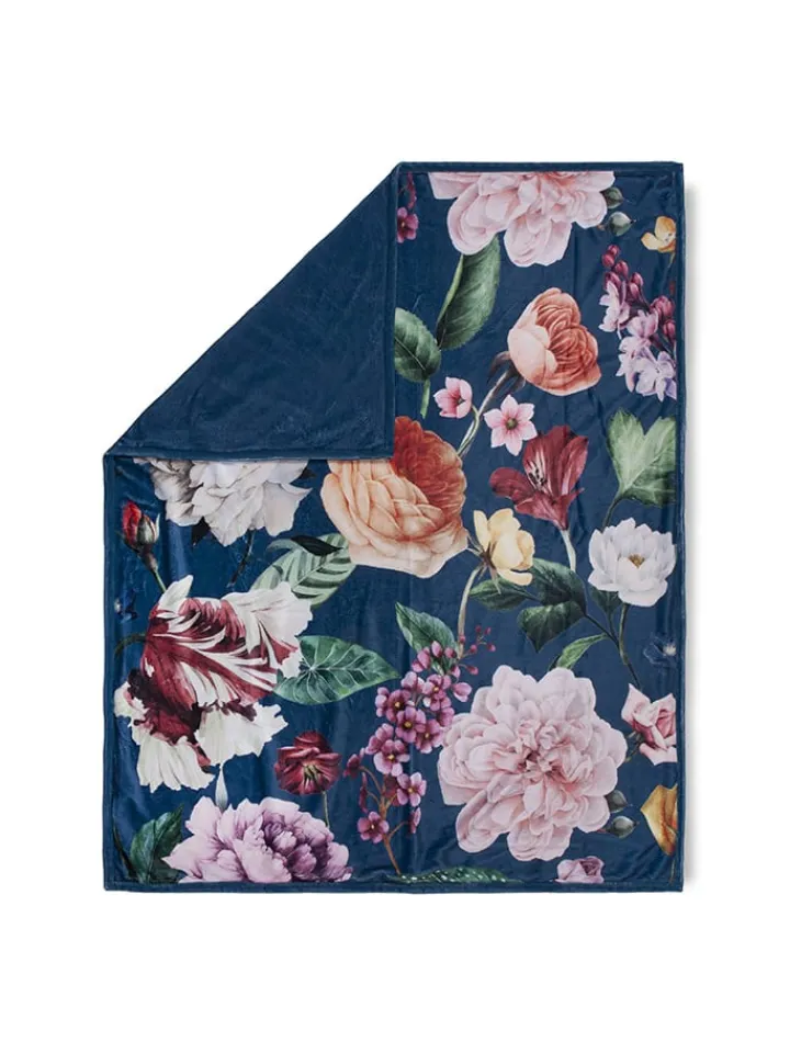 Descanso Wohndecken & Plaids<Plaid "Fiori" in Dunkelblau/ Bunt