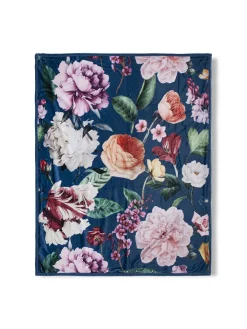 Descanso Wohndecken & Plaids<Plaid "Fiori" in Dunkelblau/ Bunt