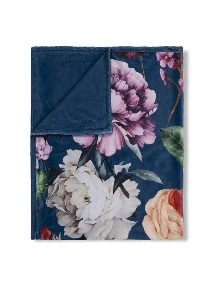 Descanso Wohndecken & Plaids<Plaid "Fiori" in Dunkelblau/ Bunt