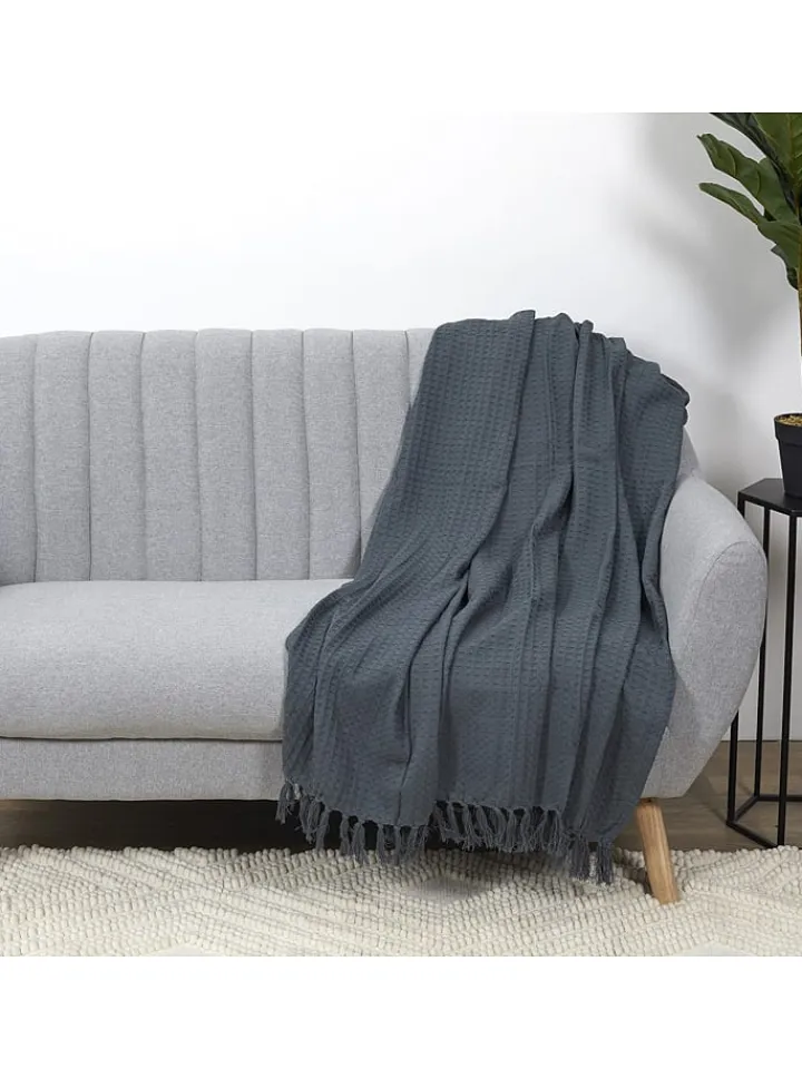 THE HOME DECO FACTORY Wohndecken & Plaids<Plaid in Anthrazit - (L)160 x (B)130 cm