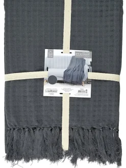 THE HOME DECO FACTORY Wohndecken & Plaids<Plaid in Anthrazit - (L)160 x (B)130 cm