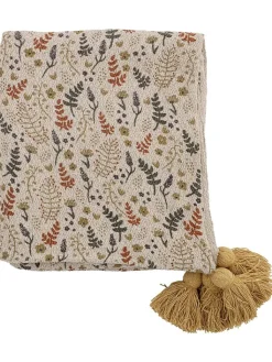Bloomingville Wohndecken & Plaids<Plaid in Beige/ Gelb - (L)160 x (B)130 cm