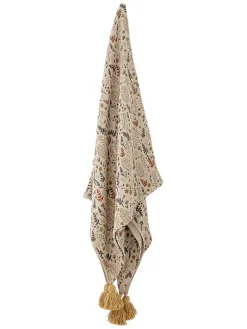 Bloomingville Wohndecken & Plaids<Plaid in Beige/ Gelb - (L)160 x (B)130 cm