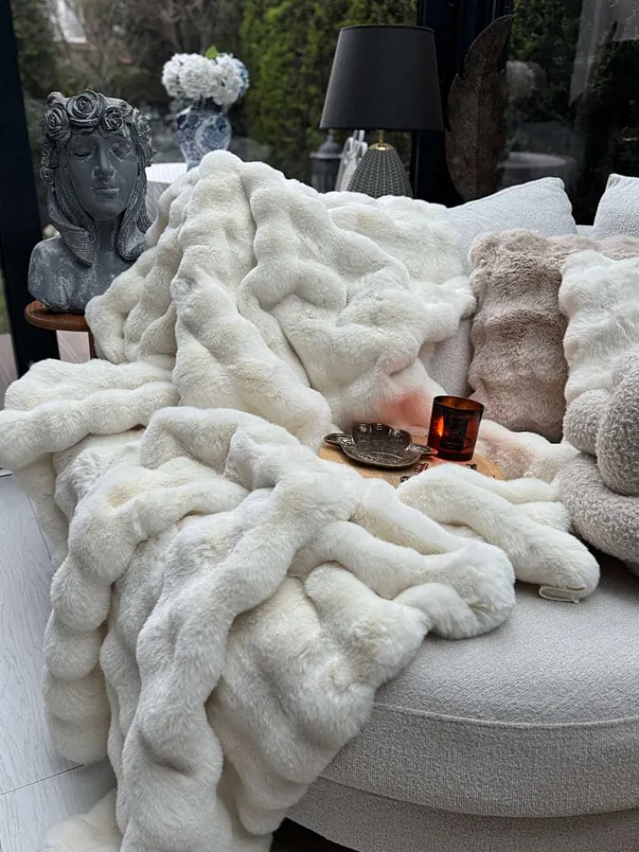 Elizabed Wohndecken & Plaids<Plaid in Creme