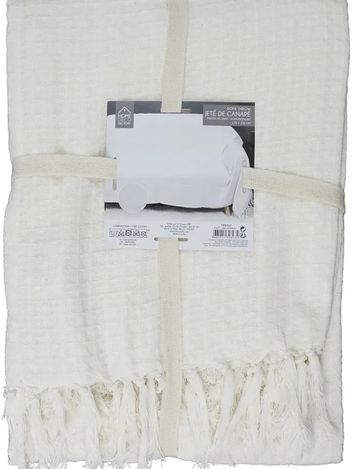 THE HOME DECO FACTORY Wohndecken & Plaids<Plaid in Creme - (L)250 x (B)170 cm