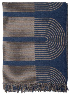 Bloomingville Wohndecken & Plaids<Plaid "Tiffanie" in Blau/ Braun - (L)160 x (B)130 cm