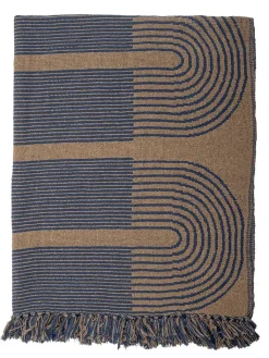 Bloomingville Wohndecken & Plaids<Plaid "Tiffanie" in Blau/ Braun - (L)160 x (B)130 cm