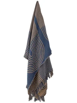 Bloomingville Wohndecken & Plaids<Plaid "Tiffanie" in Blau/ Braun - (L)160 x (B)130 cm