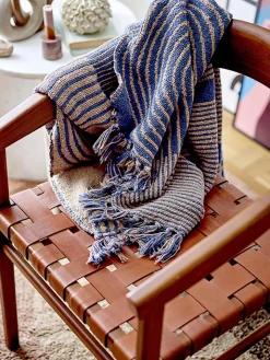 Bloomingville Wohndecken & Plaids<Plaid "Tiffanie" in Blau/ Braun - (L)160 x (B)130 cm