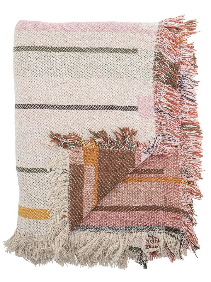 Bloomingville Wohndecken & Plaids<Plaid "Toscana" in Creme/ Rosa - (L)160 x (B)130 cm
