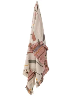 Bloomingville Wohndecken & Plaids<Plaid "Toscana" in Creme/ Rosa - (L)160 x (B)130 cm