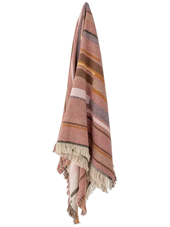 Bloomingville Wohndecken & Plaids<Plaid "Toscana" in Creme/ Rosa - (L)160 x (B)130 cm