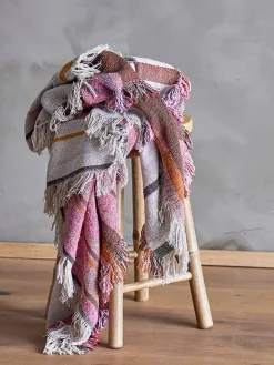 Bloomingville Wohndecken & Plaids<Plaid "Toscana" in Creme/ Rosa - (L)160 x (B)130 cm