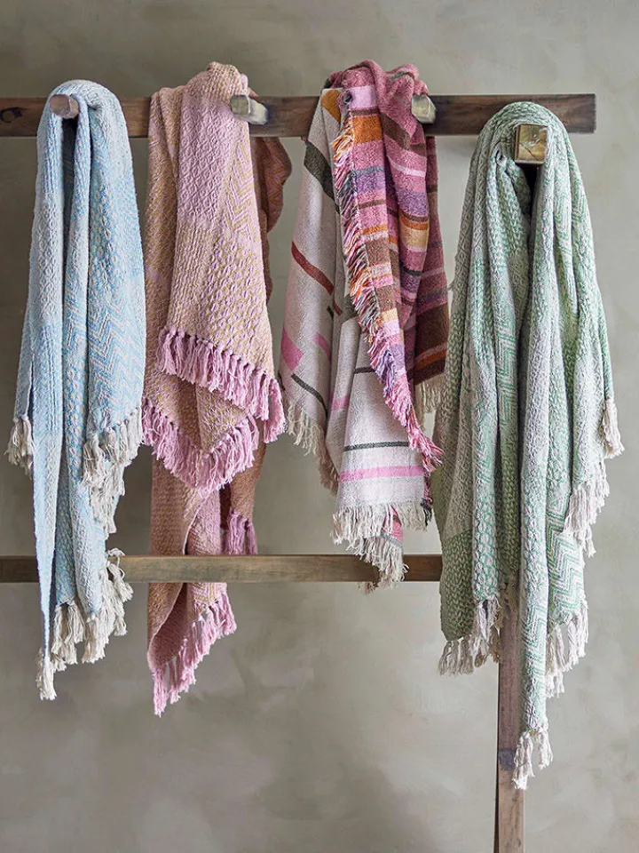 Bloomingville Wohndecken & Plaids<Plaid "Toscana" in Creme/ Rosa - (L)160 x (B)130 cm