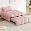 ABRIHOME Betten & Matratzen<Polsterbett in Rosa mit ausziehbarer Schlaffunktion und Teddy-Stoff