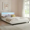 Corium Betten & Matratzen<Polsterbett Paris Kunstleder mit LED in Weiß (B)140cm