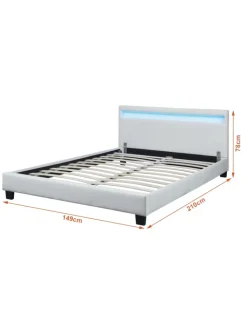 Corium Betten & Matratzen<Polsterbett Paris Kunstleder mit LED in Weiß (B)140cm