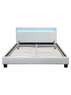 Corium Betten & Matratzen<Polsterbett Paris Kunstleder mit LED in Weiß (B)140cm