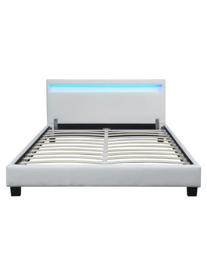 Corium Betten & Matratzen<Polsterbett Paris Kunstleder mit LED in Weiß (B)140cm